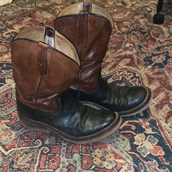 Rios of Mercedes Two-Tone Leather Heeled Boots - Picture 1 of 5